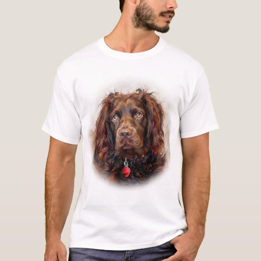 Custom Impressionist Boykin Spaniel Portrait T-Shirt (Vorderseite)
