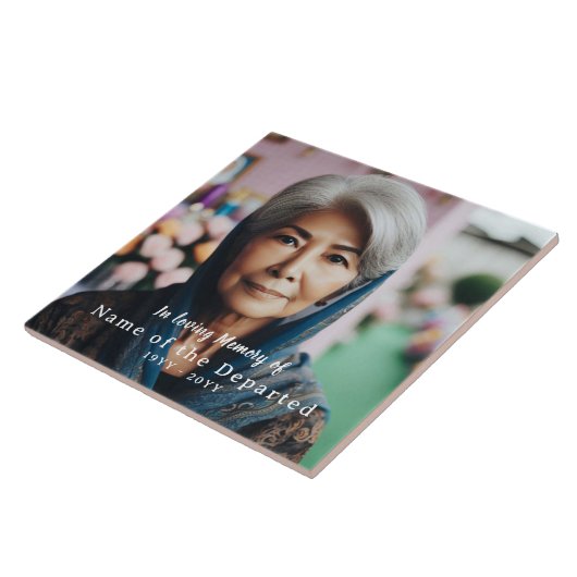 Custom In Loving Memory Keepsake Photo Name Dates Fliese (Seite)