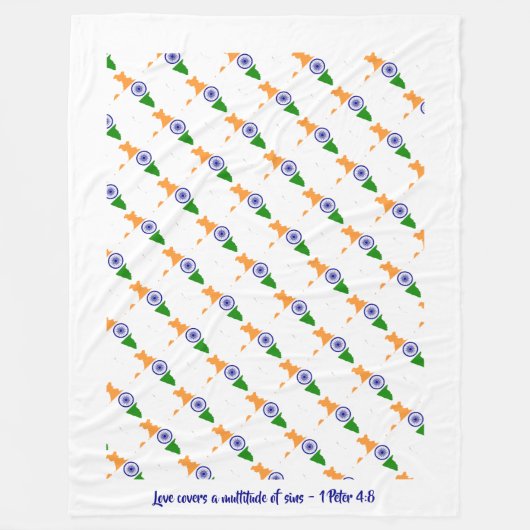 Custom INDIA FLAG Fleecedecke (Vorderseite)