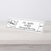 Custom Indiana Staat US Zuhause Line Art Schreibtischnamensplakette (Vorderseite )