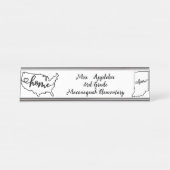 Custom Indiana Staat US Zuhause Line Art Schreibtischnamensplakette (Vorderseite )