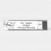 Custom Indiana Staat US Zuhause Line Art Schreibtischnamensplakette (Vorderseite )