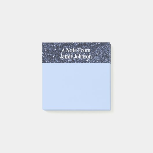 Custom Indigo Blue Glitzer Glitzern Post-it Klebezettel (Vorderseite)