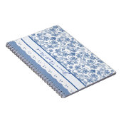 Custom Indigo Floral und Imitate Lace Notebook Notizblock (Rechte Seite)