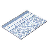 Custom Indigo Floral und Imitate Lace Notebook Notizblock (Linke Seite)