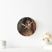 Custom Indisch Girl Foto Hübsch Modernes Geschenk Runde Wanduhr (Zuhause)