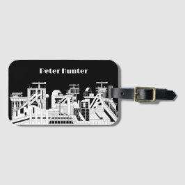 Custom Industrial Metallurgical Combine Silhouette Gepäckanhänger