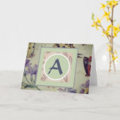 CUSTOM INITAL RETRO BUTTERFLIES GREETING CARD KARTE (Gelbe Blume)