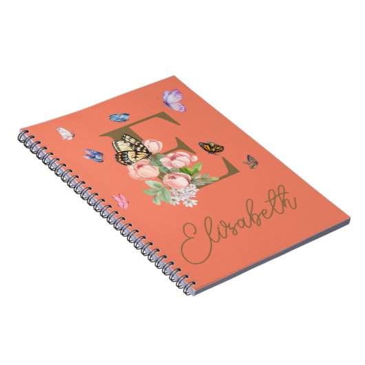 Custom Initial Butterfly Notebook Geschenk Notizblock (Rechte Seite)