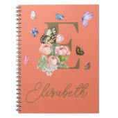 Custom Initial Butterfly Notebook Geschenk Notizblock (Vorderseite)