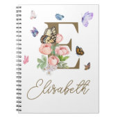 Custom Initial Butterfly Notebook Geschenk Notizblock (Vorderseite)