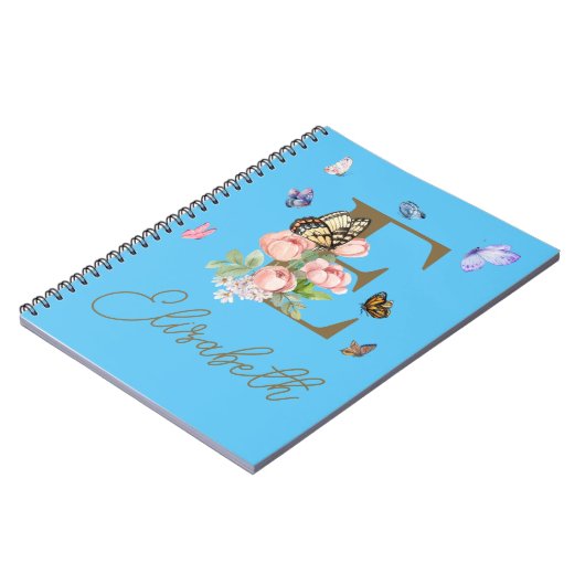 Custom Initial Butterfly Notebook Geschenk Notizblock (Linke Seite)