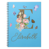 Custom Initial Butterfly Notebook Geschenk Notizblock (Vorderseite)