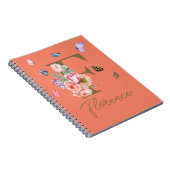 Custom Initial Butterfly Notebook Geschenk Notizblock (Rechte Seite)
