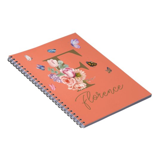 Custom Initial Butterfly Notebook Geschenk Notizblock (Rechte Seite)