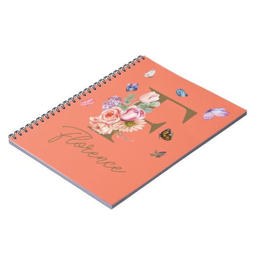 Custom Initial Butterfly Notebook Geschenk Notizblock (Linke Seite)