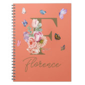 Custom Initial Butterfly Notebook Geschenk Notizblock (Vorderseite)