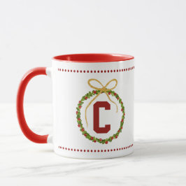 Custom Initial Christmas Art Tasse