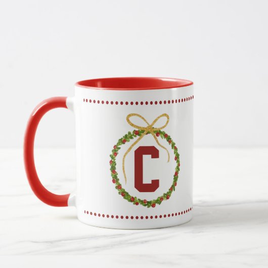 Custom Initial Christmas Art Tasse (Links)