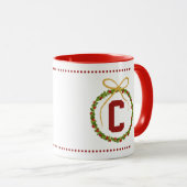 Custom Initial Christmas Art Tasse (VorderseiteRechts)