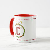 Custom Initial Christmas Art Tasse (Vorderseite Links)