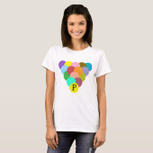 Custom Initial Colorful Regenbogenkreis Dreieck T-Shirt (Vorne ganz)