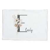 Custom Initial D Black & White Wild Blume Kissenbezug (Rückseite)