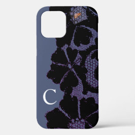 CUSTOM INITIAL FALL-MATE FALL SCHWARZE LACE DESIGN Case-Mate iPhone HÜLLE