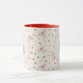 Custom Initial Festive Coquette Frohe Weihnachten Tasse (Zentrum)