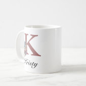 Custom Initial & Girl Name Personalized Monogram Kaffeetasse (Vorderseite Links)