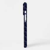 Custom Initial Large Modern Blue Lattice Rubber iPhone Hülle (Linke Seite)