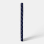 Custom Initial Large Modern Blue Lattice Rubber Samsung Galaxy Hülle (Linke Seite)