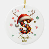 Custom Initial Light Christmas Ornament (Vorne)