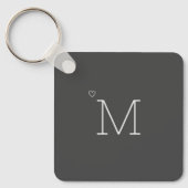 Custom Initial Minimalistisch Stylish Dark Gray Schlüsselanhänger (Vorderseite)