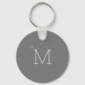Custom Initial Minimalistisch Stylish Gray Schlüsselanhänger (Vorderseite)