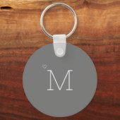 Custom Initial Minimalistisch Stylish Gray Schlüsselanhänger (Vorderseite)