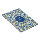 Custom Initial Monogram Daisies Floral Notebook Notizblock (Rechte Seite)