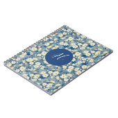 Custom Initial Monogram Daisies Floral Notebook Notizblock (Linke Seite)
