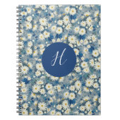 Custom Initial Monogram Daisies Floral Notebook Notizblock (Vorderseite)
