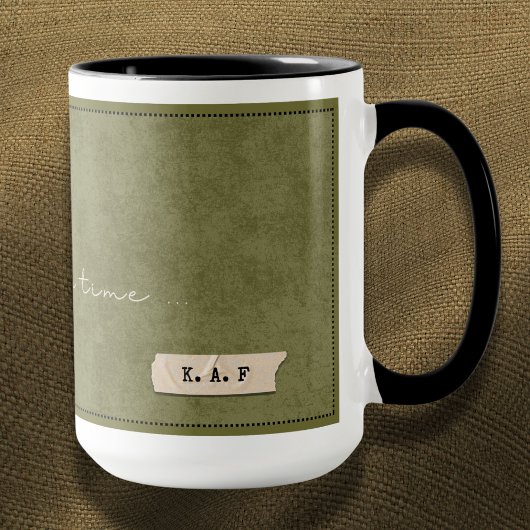 Custom Initial Moss Green Forest Storyteller Mug Tasse