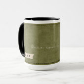 Custom Initial Moss Green Forest Storyteller Mug Tasse (Vorderseite Links)
