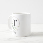 Custom Initial & Name Personalized Monogram Floral Kaffeetasse (Vorderseite Links)
