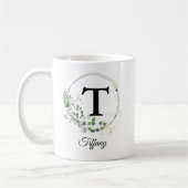Custom Initial & Name Personalized Monogram Floral Kaffeetasse (Links)
