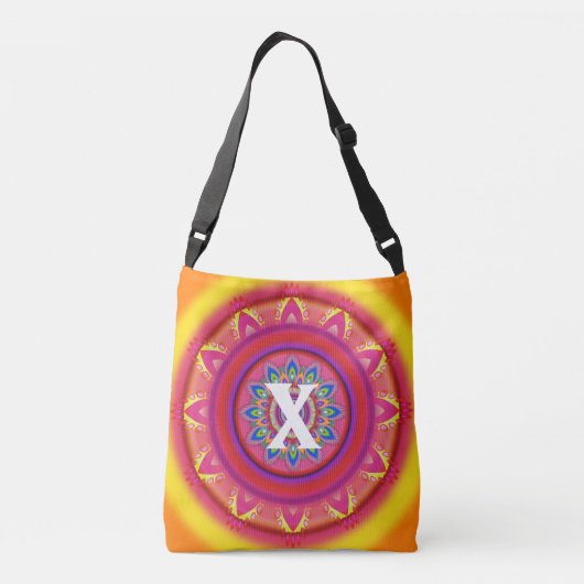Custom Initial Psychedelic Cross Body Tasche ORANG (Rückseite)