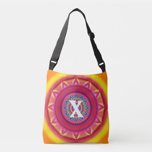 Custom Initial Psychedelic Cross Body Tasche ORANG (Vorderseite)
