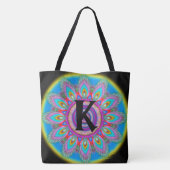 Custom Initial psychedelic Large Tasche BLACK (Rückseite)