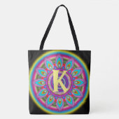 Custom Initial psychedelic Large Tasche BLACK 2 (Vorderseite)