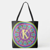 Custom Initial psychedelic Large Tasche BLACK 2 (Rückseite)