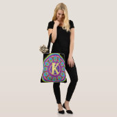 Custom Initial psychedelic Large Tasche BLACK 2 (Am Model)