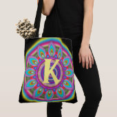 Custom Initial psychedelic Large Tasche BLACK 2 (Von Nahem)